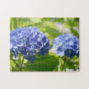 Blauer Hydrangea mit Blumen Puzzle