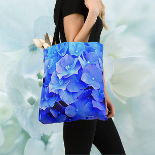 Blauer Hydrangea Tote Beutel