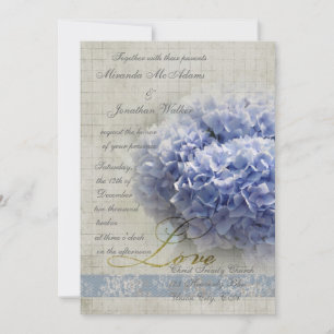 Blauer Hydrangeas Hochzeit Einladung