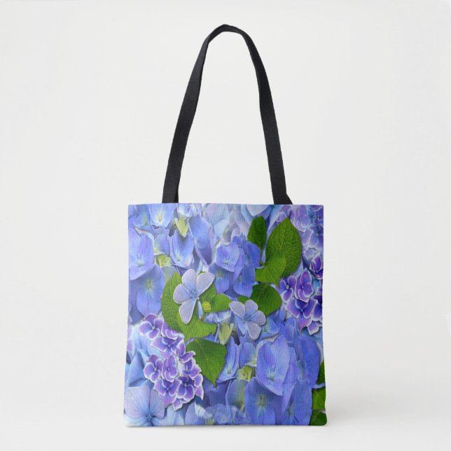 Blauer Hydrangeas und Schmetterlinge (Vorderseite)