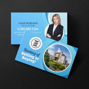 Blauer Immobilienmarktbericht Realtor & Broker Visitenkarte