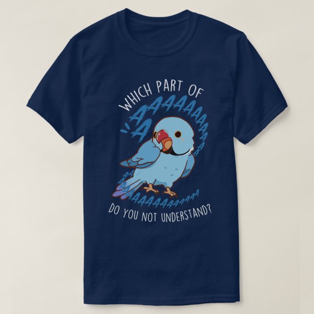 Blauer Indianerringnackenparrot Aaaa T-Shirt (Design vorne)