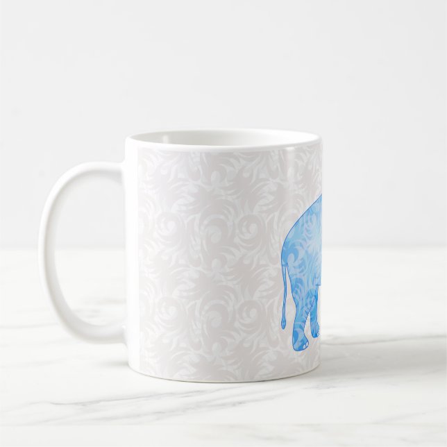 Blauer indischer Muster-Elefant Kaffeetasse (Links)