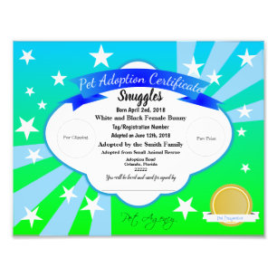 Blauer, individualisierbarer Begleiter-Adoption Fotodruck