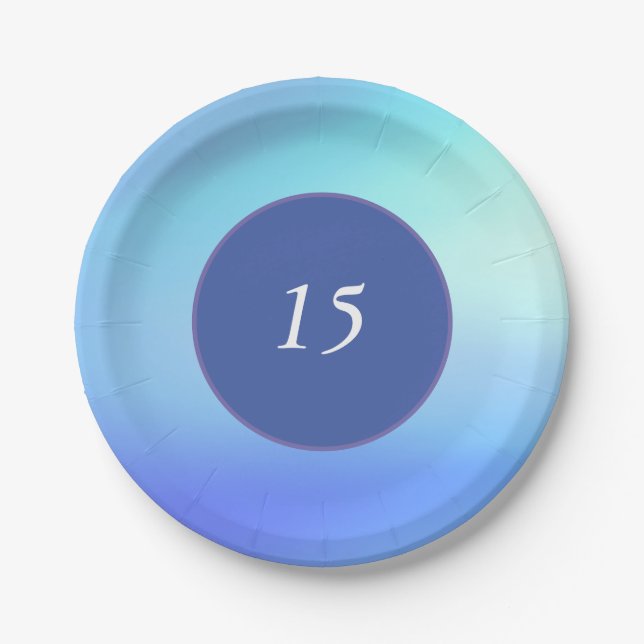 Blauer, individualisierbarer Papierträger Pappteller (Vorderseite)