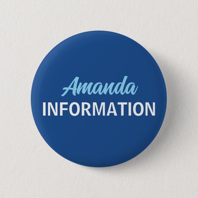 Blauer Informationshelfer  Button (Vorderseite)