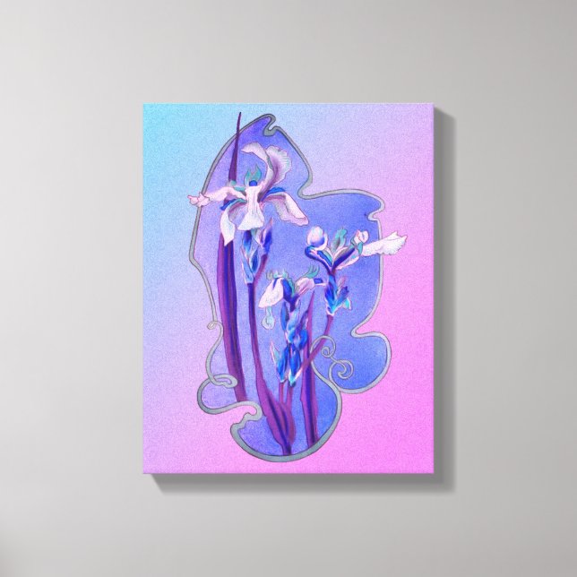 Blauer Ire floral Art Leinwanddruck (Vorderseite)