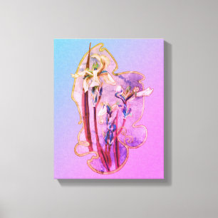 Blauer Ire florale Kunst erschüttert Leinwanddruck