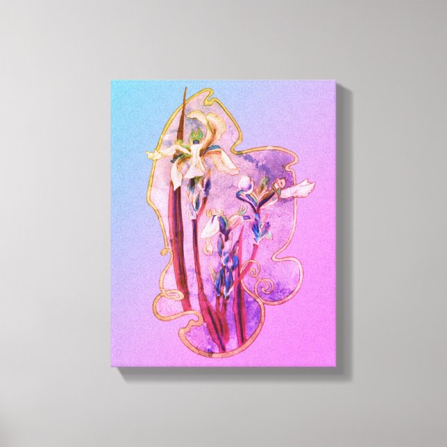 Blauer Ire florale Kunst erschüttert Leinwanddruck (Vorderseite)