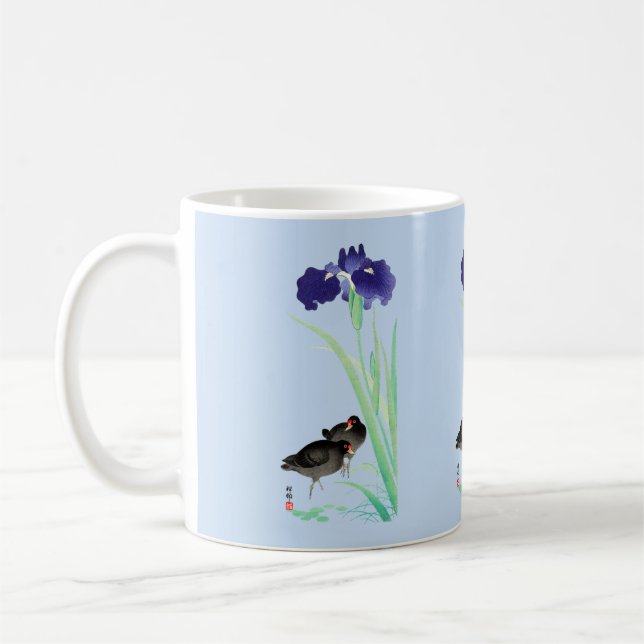 Blauer Iren und Mauren von Ohara Koson Kaffeetasse (Links)