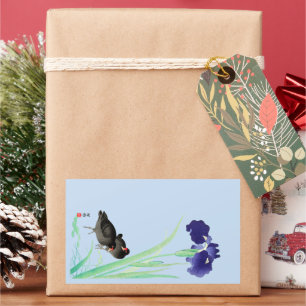 Blauer Iren und Mauren von Ohara Koson Rechteckiger Aufkleber