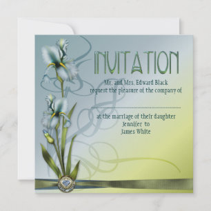 Blauer Iris Hochzeit Einladung