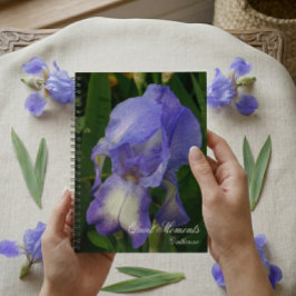 Blauer Iris Makro Foto Personalisiertes Notizbuch Notizblock