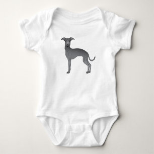 Blauer Italienischer Windhund Süßes Cartoon-Hund-D Baby Strampler