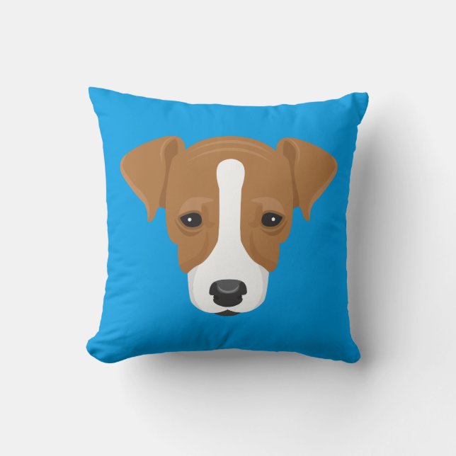 Blauer Jack-Russell-Terrier Kissen (Vorderseite)