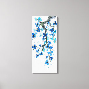 Blauer Japaner-Blüten-Leinwand-Druck Leinwanddruck