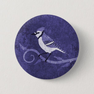 Blauer Jay-Knopf Button