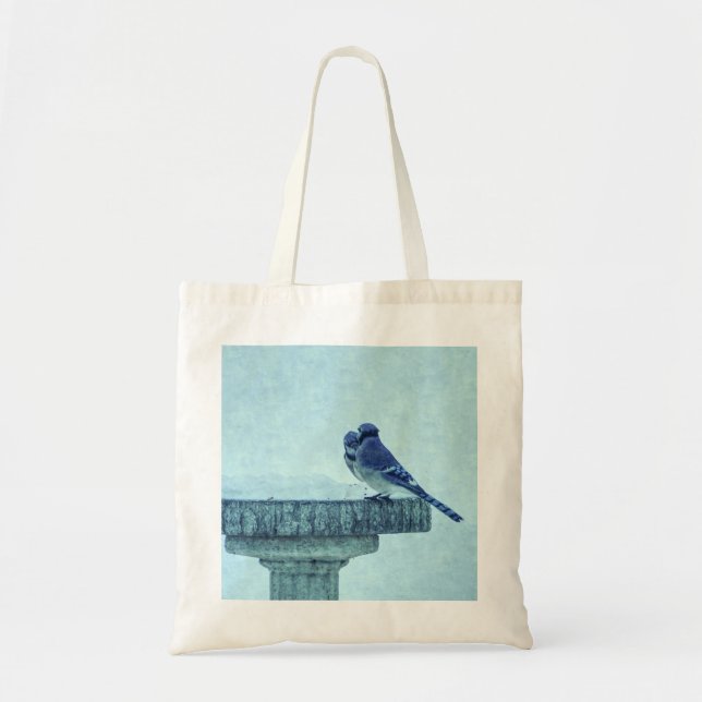Blauer Jay Winter Füttre schmerzhaft Tragetasche (Vorne)