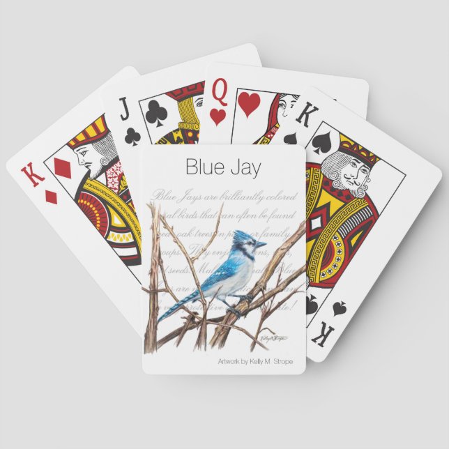 Blauer Jay-Wort-Kunst-Vogel-Spielkarten Spielkarten (Rückseite)