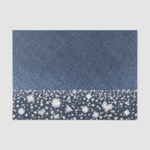 Blauer Jean-Denim und Diamanten funkelnder Diamant Seidenpapier