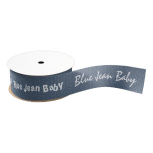 Blauer Jean personalisiert Ripsband