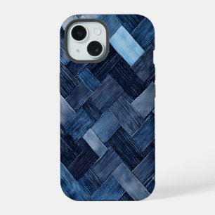 Blauer Jeans-Patch iPhone 15 Hülle
