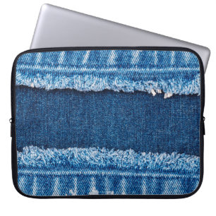 Blauer Jeans Stoff Textur Laptopschutzhülle