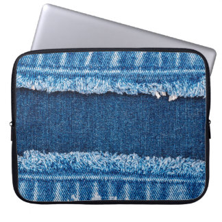 Blauer Jeans Stoff Textur Laptopschutzhülle