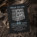Blauer jeden Alters der Mann, der Mythos der Legen Einladung<br><div class="desc">Die Typografie "Der Mensch der Mythos der Legende" in Schwarz/Weiß,  personalisiert Ihren eigenen Namen und Party Details. Große Einladung zum Geburtstag von Erwachsenen für 30.,  40.,  50.,  60.,  70.,  80.,  90. oder jede andere Geburtstagsfeier,  und andere besondere Tage.</div>