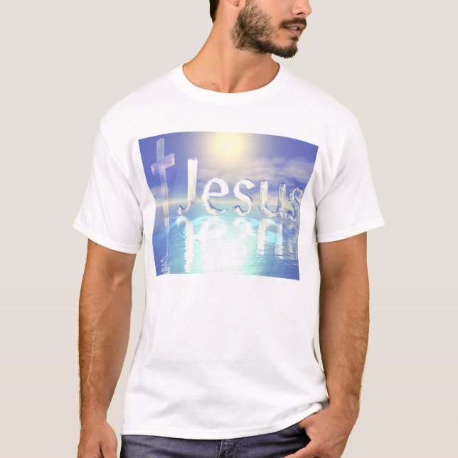 Blauer Jesus T-Shirt (Vorderseite)