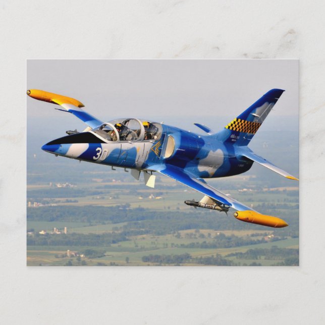 BLAUER JET POSTKARTE (Vorderseite)