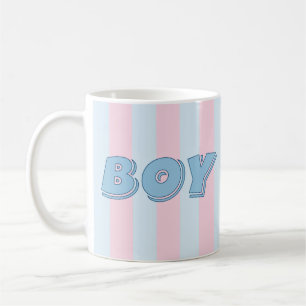 Blauer Junge mit rosa Streifen Tasse