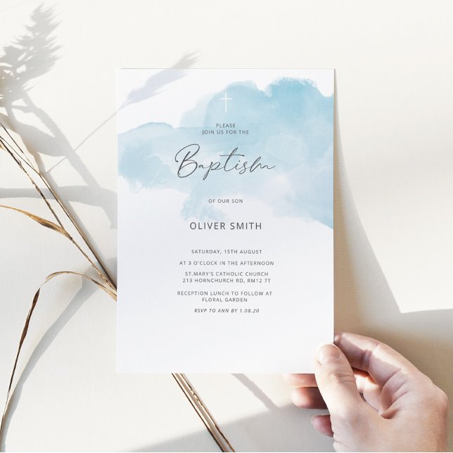 Blauer Junge Taufe einladen. Erste Heilige Kommune Einladung (Von Creator hochgeladen)