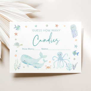 Blauer Junge unter dem Meer schätze, wie viele Spi Begleitkarte