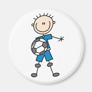 Blauer Jungen-Fußball-Spieler-Magnet Magnet