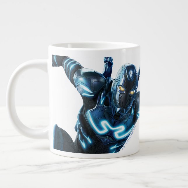 Blauer Käfer Leaping Art Jumbo-Tasse (Links)
