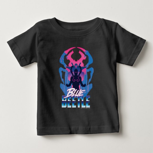 Blauer Käfer Retrowave gegen Grafik Baby T-shirt (Vorderseite)