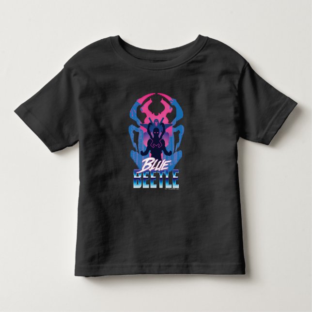 Blauer Käfer Retrowave gegen Grafik Kleinkind T-shirt (Vorderseite)