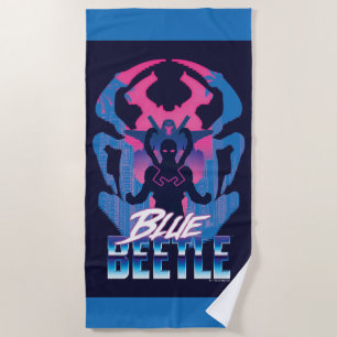 Blauer Käfer Retrowave gegen Grafik Strandtuch
