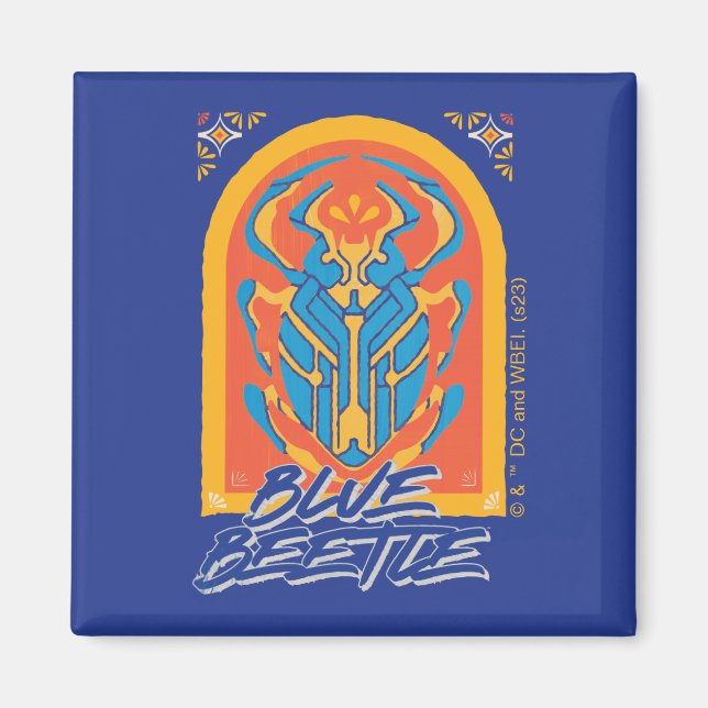 Blauer Käfer Scarab Talavera Graphic Magnet (Vorne)