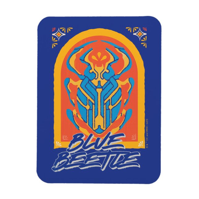 Blauer Käfer Scarab Talavera Graphic Magnet (Vertikal)