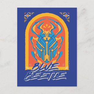 Blauer Käfer Scarab Talavera Graphic Postkarte