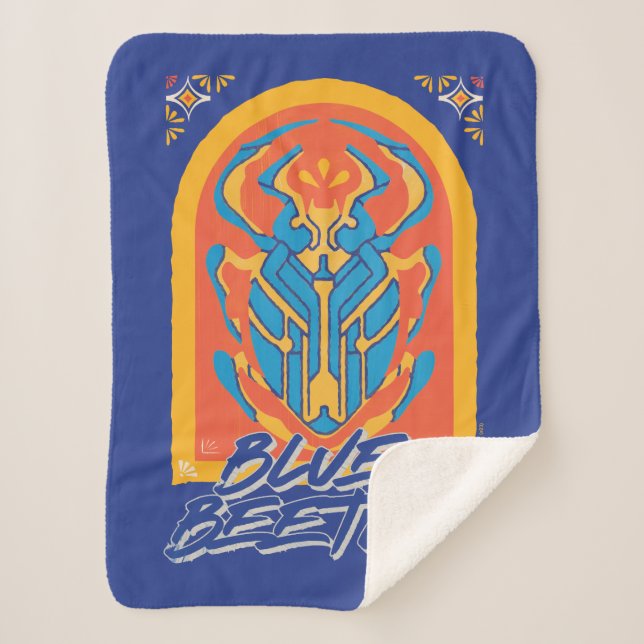 Blauer Käfer Scarab Talavera Graphic Sherpadecke (Vorderseite)