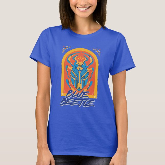 Blauer Käfer Scarab Talavera Graphic T-Shirt (Vorderseite)