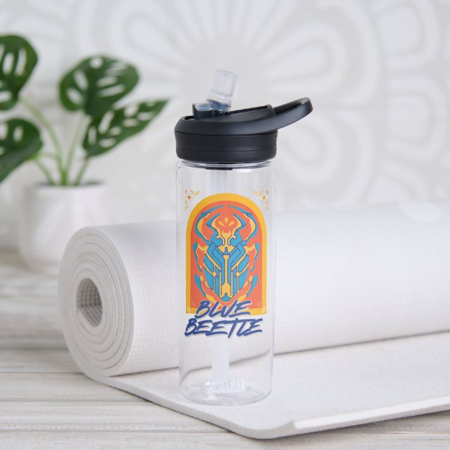 Blauer Käfer Scarab Talavera Graphic Trinkflasche (Yoga)