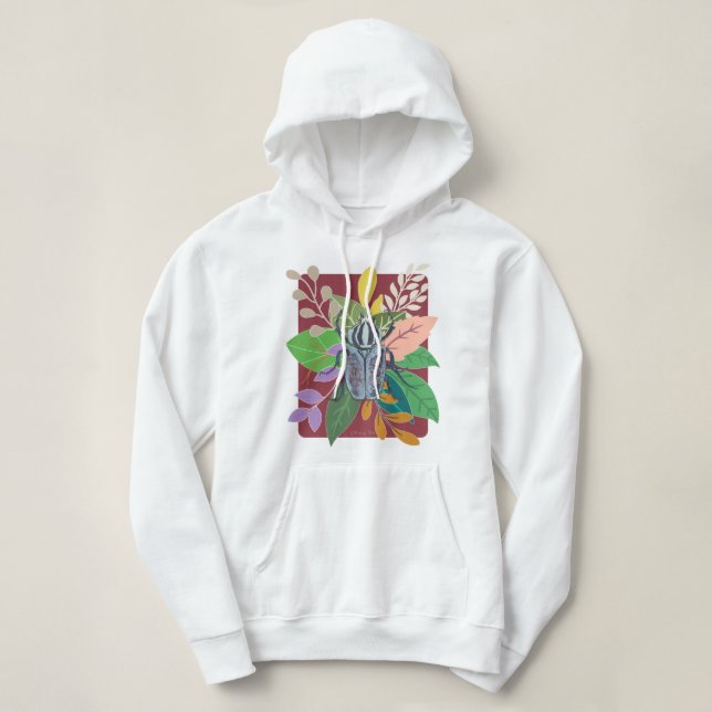 Blauer Käfer Wasserfarbe Hoodie (Design vorne)