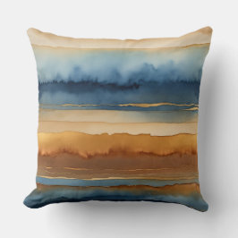 Blauer Kaffee und abstrakte Sahne Kissen