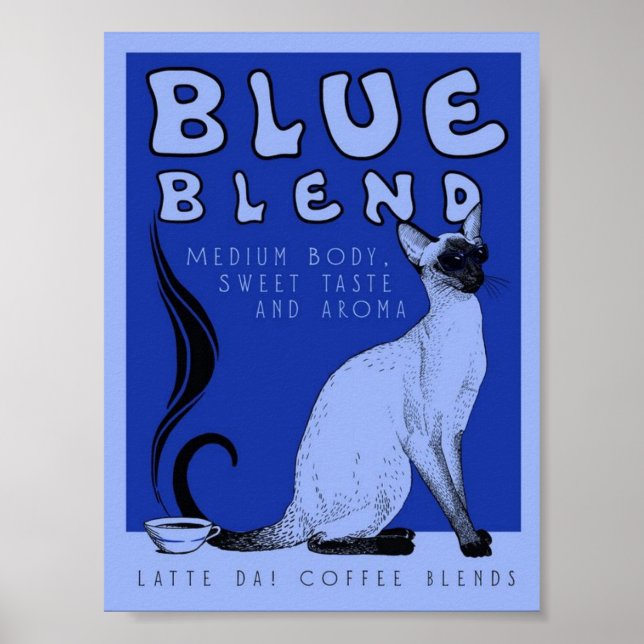 Blauer Kaffeepender Poster (Vorne)