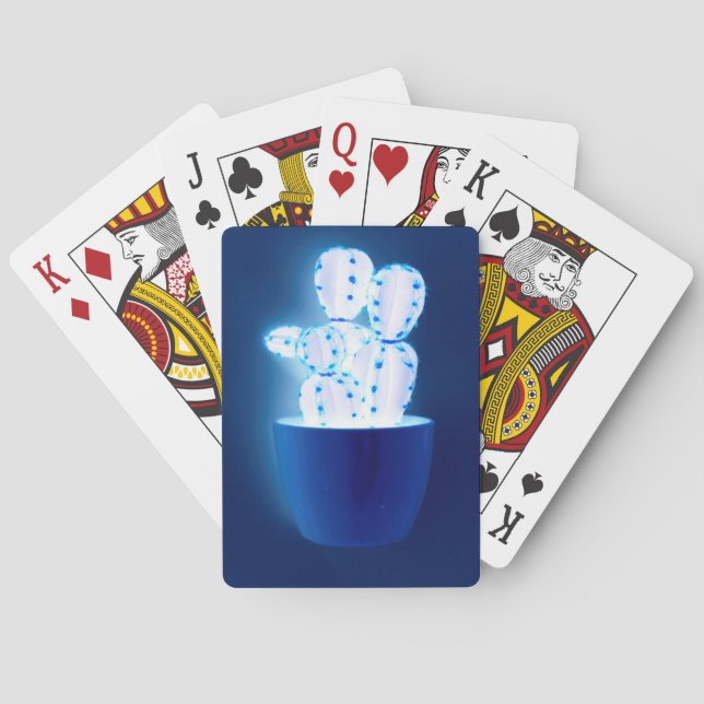 Blauer Kakteen Spielkarten (Rückseite)
