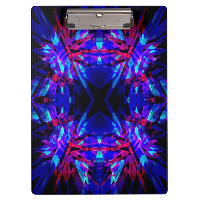 Blauer Kaleidoskop Klemmbrett (Vorderseite)